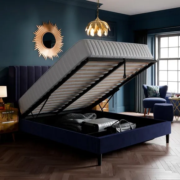 Alara Pleated Ottoman Bed Frame, Velvet 2