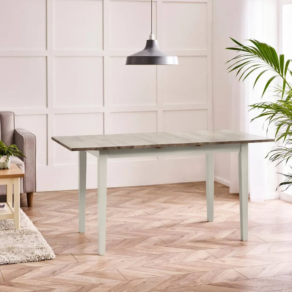 FurnitureboxUK Salcombe White & Grey Wood Extending 6 Seater Dining Table 3