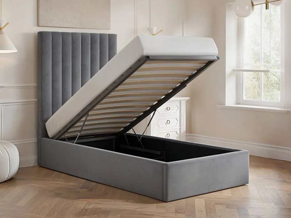 Flair Everley Single Ottoman Bed in Grey 2
