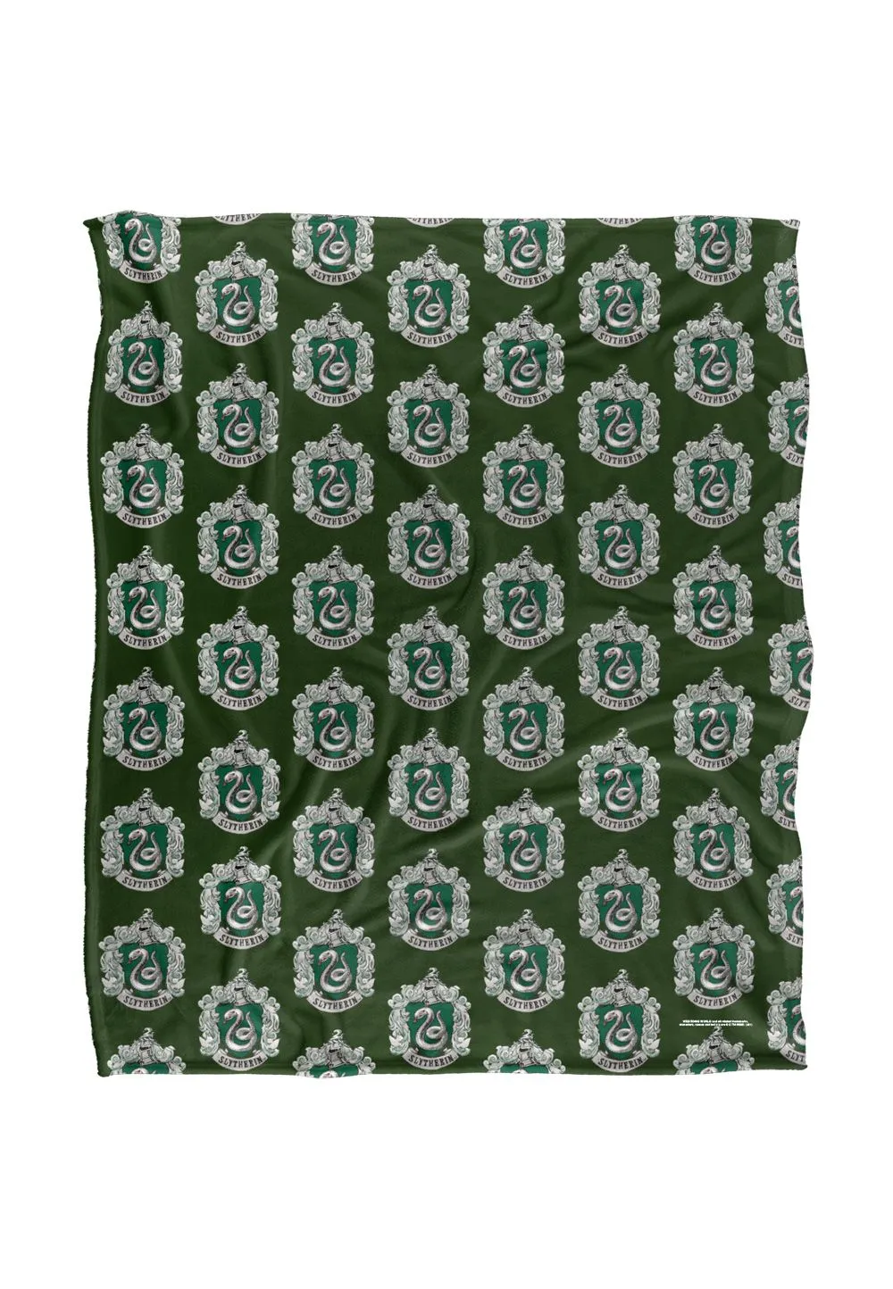 Harry Potter Slytherin Crest 2 Officially Licensed Silky Touch Super Soft Throw Blanket 152x127 cm in White