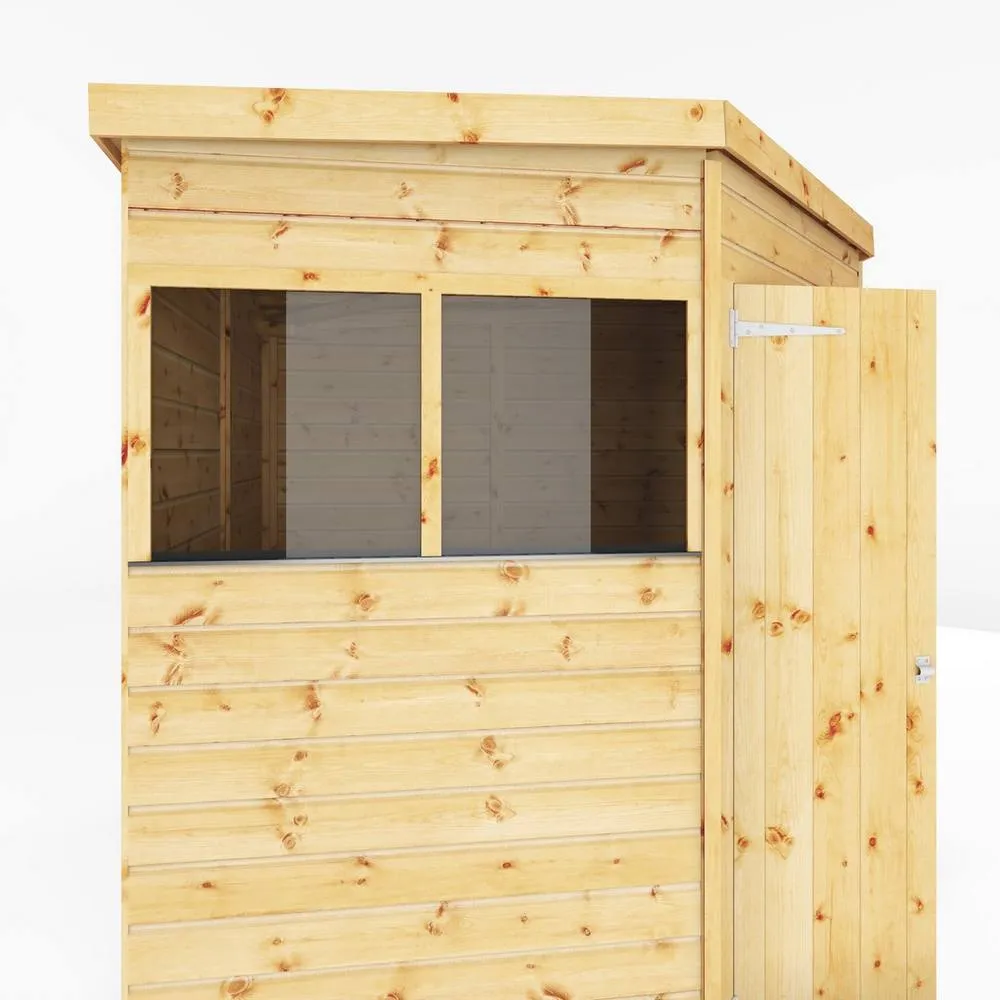 Mercia 7 x 7 Feet Shiplap Corner Shed - L207.5 x W207.5 x H200.6 cm - Brown in Light Brown 4