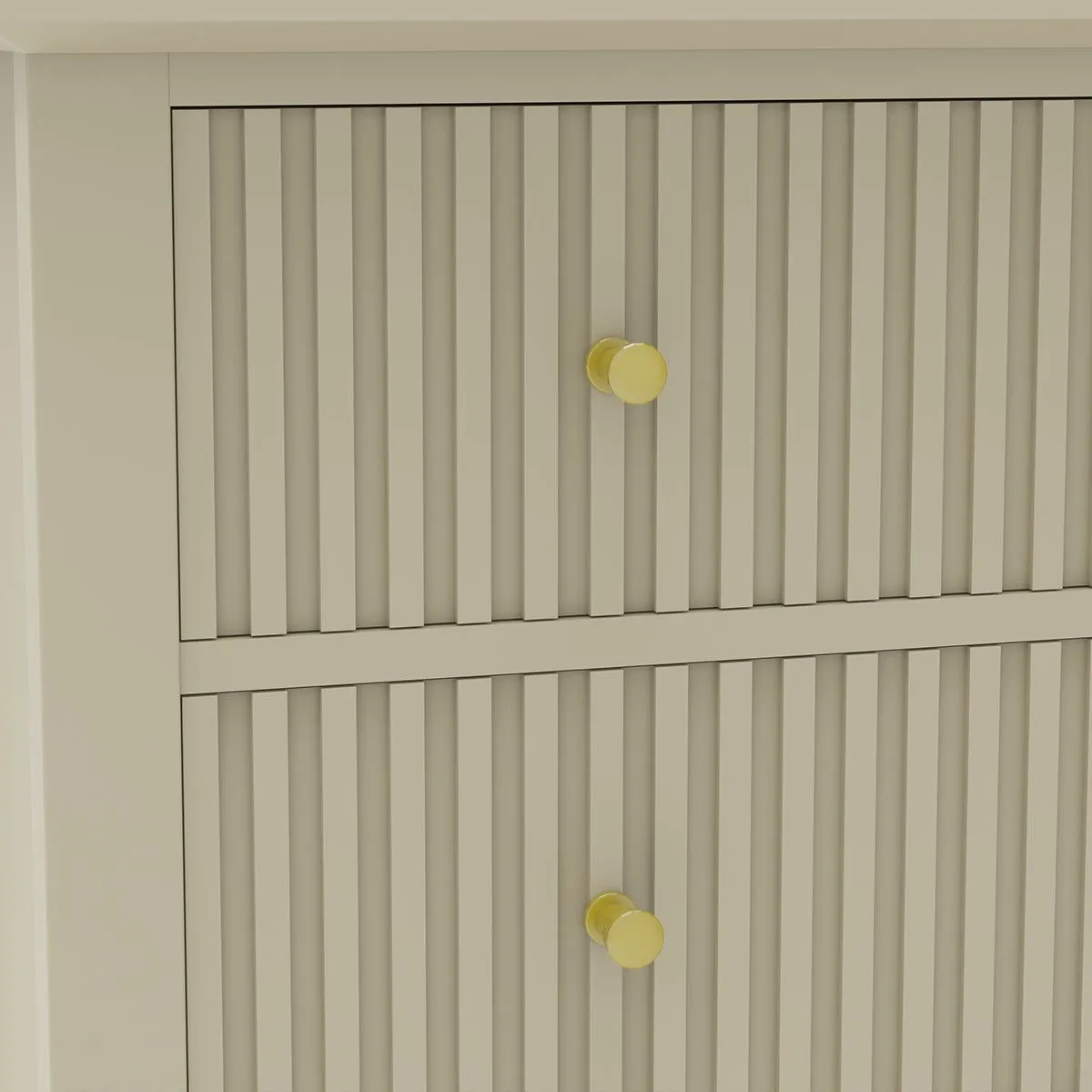 Melody Maison 3 Drawer Chest Of Drawers & Pair Of Bedside Tables - Hales Taupe Range in Beige 6