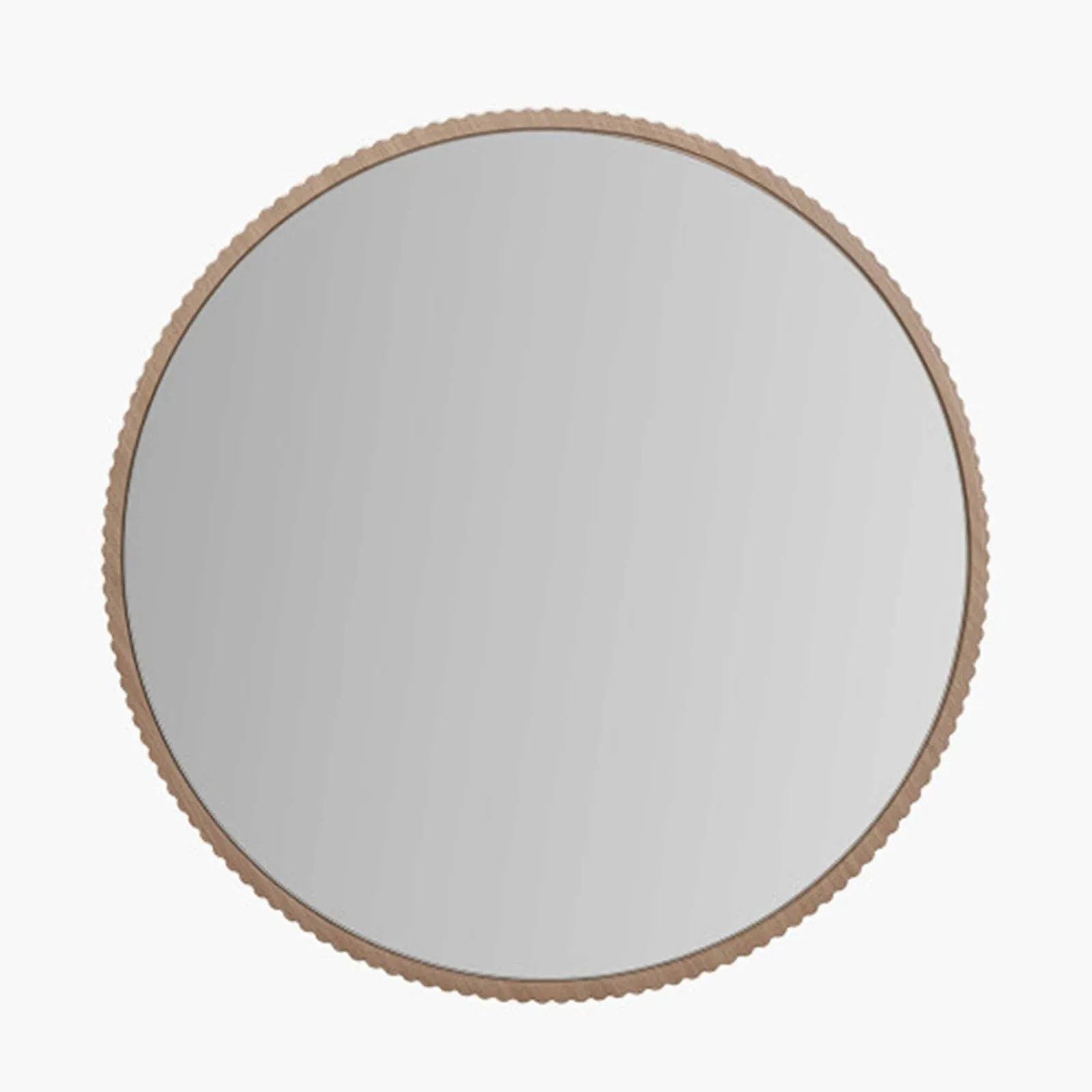 Ridged Wooden Mirror, Neutral | Barker & Stonehouse