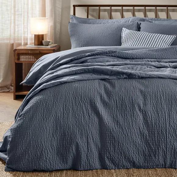 Yard Hebden Seersucker 100% Cotton Duvet Cover & Pillowcase Set 3