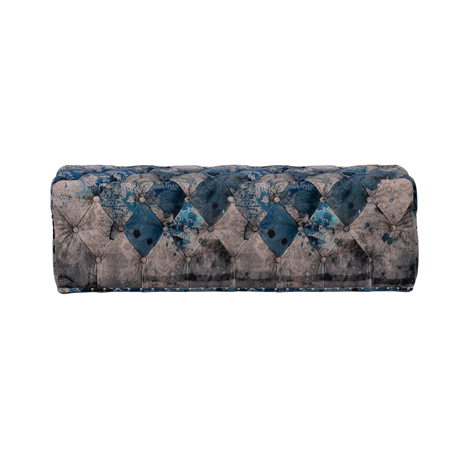 Timothy Oulton Lord Digsby Rectangular Large Footstool, Blue Fabric | Barker & Stonehouse 2