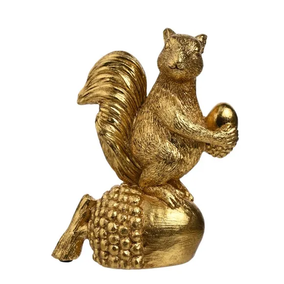 Hestia Gold Squirrel & Acorn Ornament 2