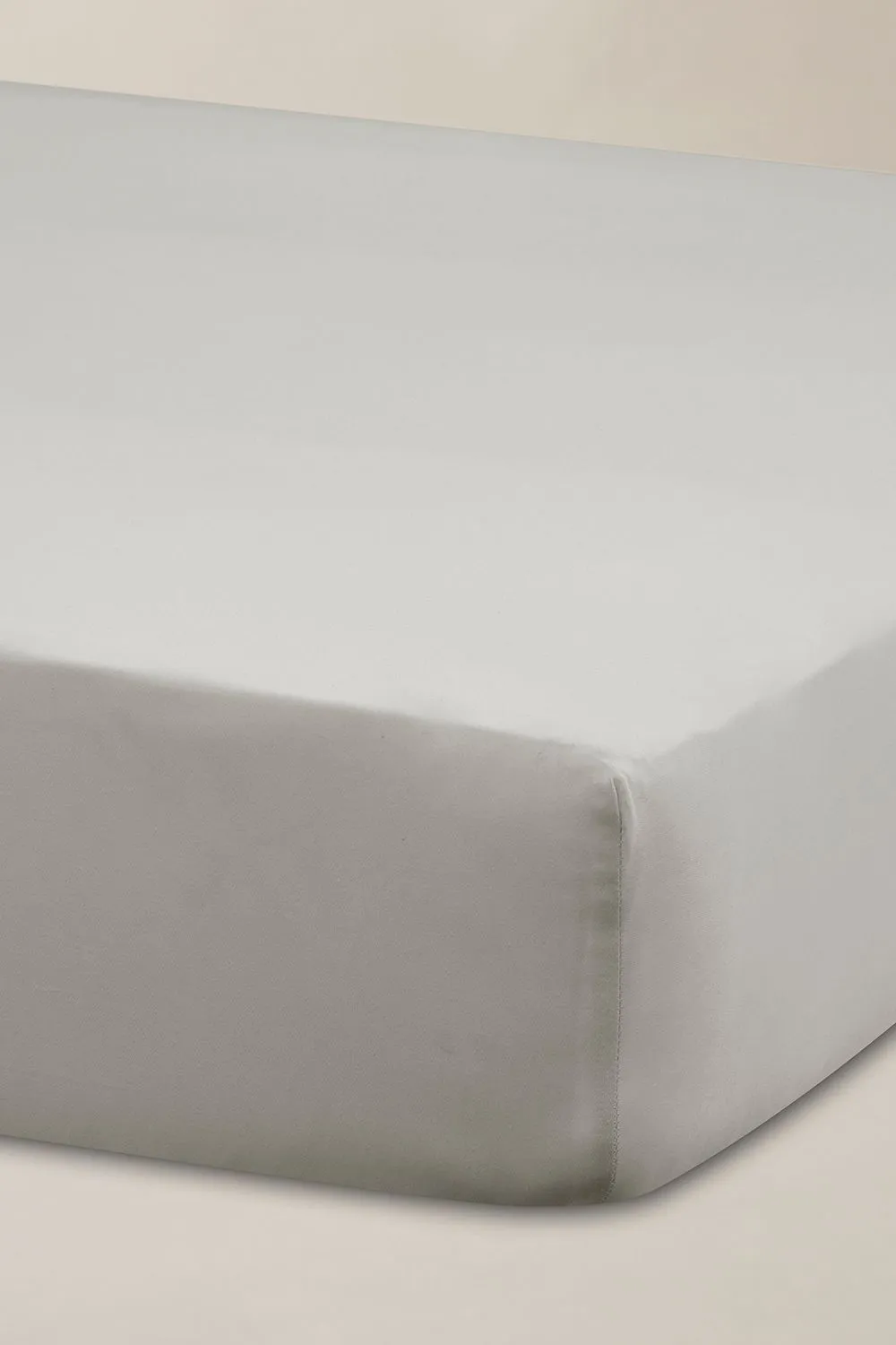 Ted Baker 'TB Plain Dye' Cotton Sateen Fitted Sheet in Silver 1