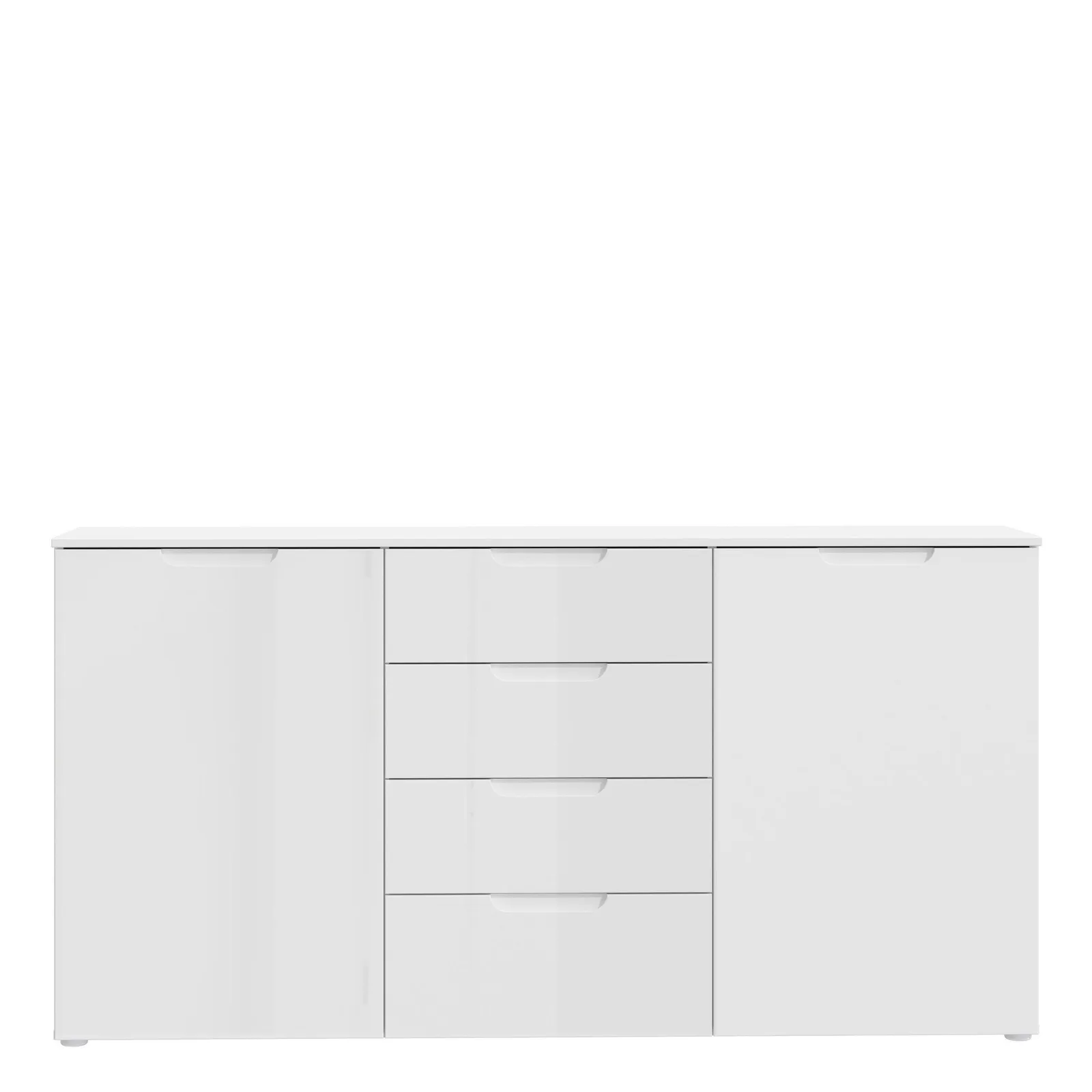 Furniture To Go Sienna Wide Chest of 4 Drawers & 2 Doors in White 2