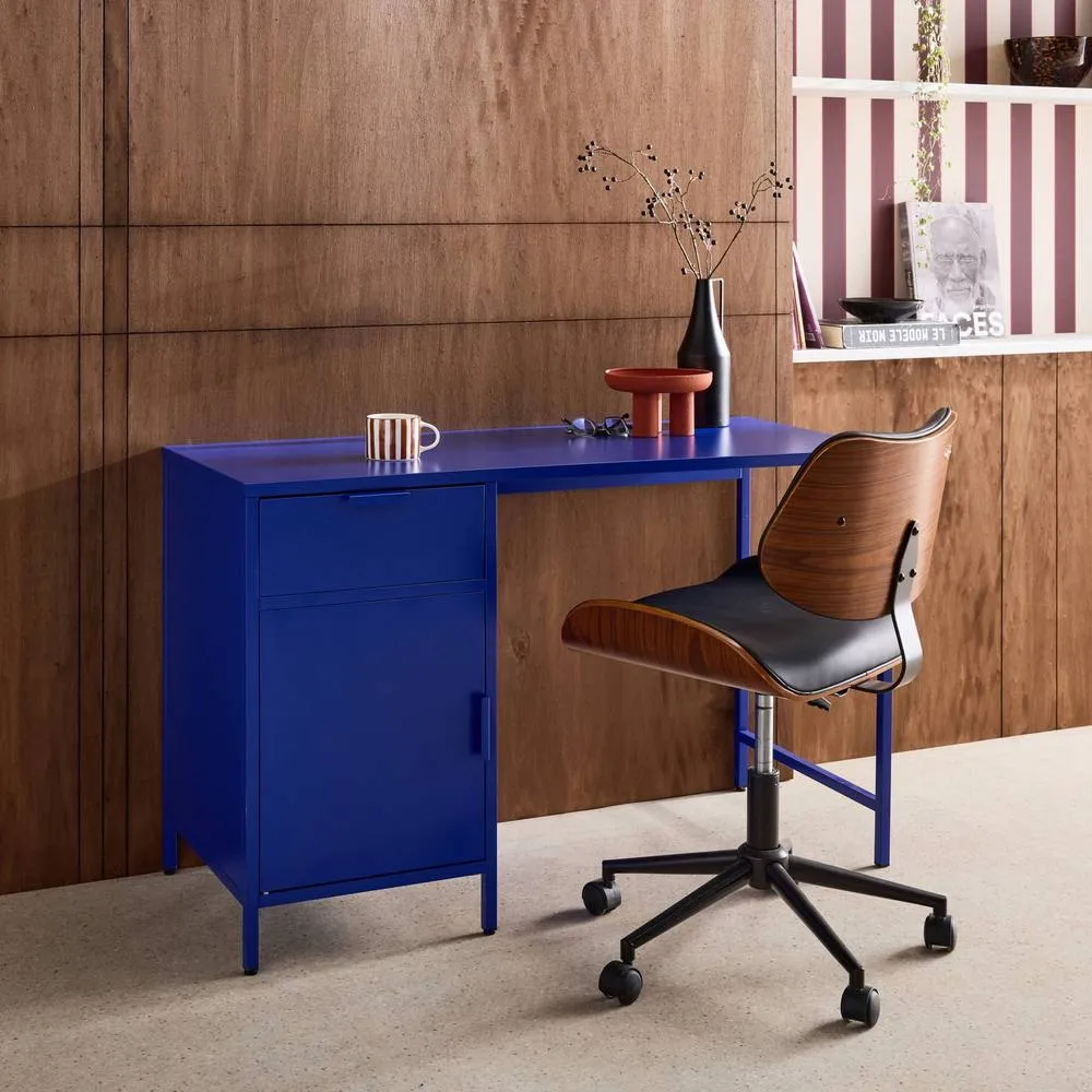 sweeek Laminated steel children's desk 1 drawer in Blue 4