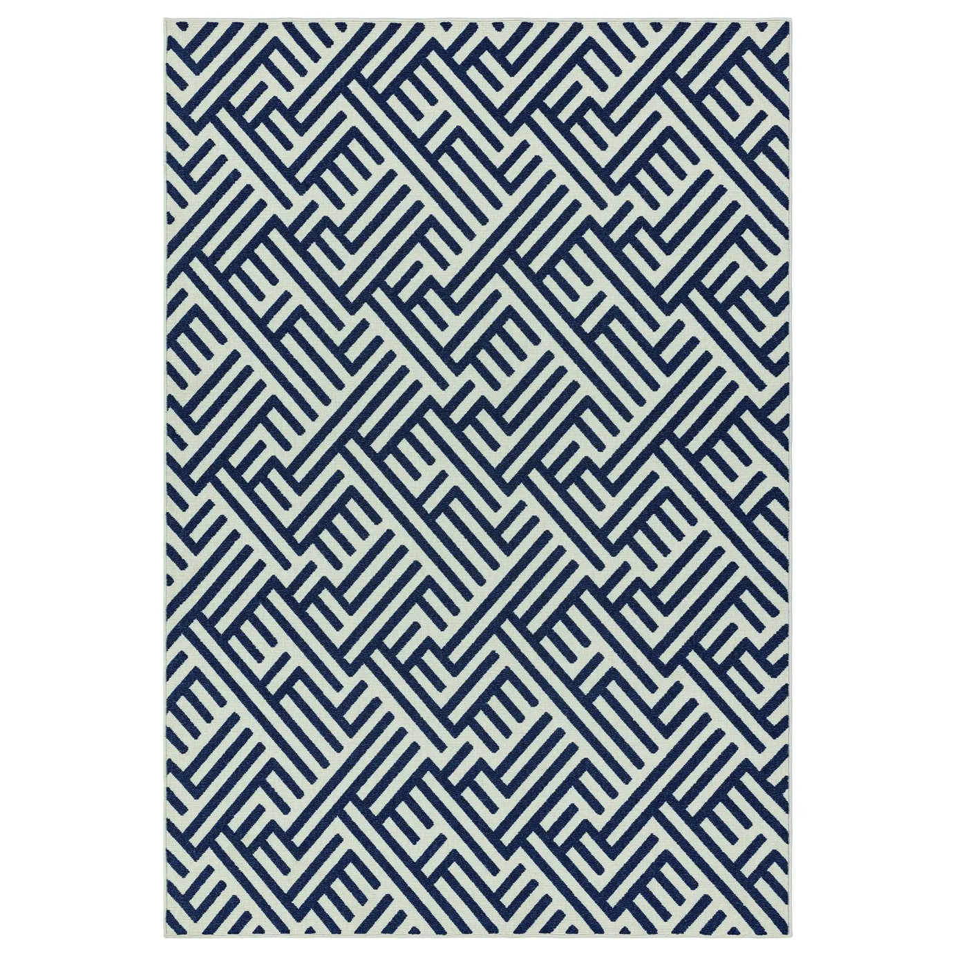 Asiatic Antibes Inside & Out Geometric Rug -120x170cm - Blue