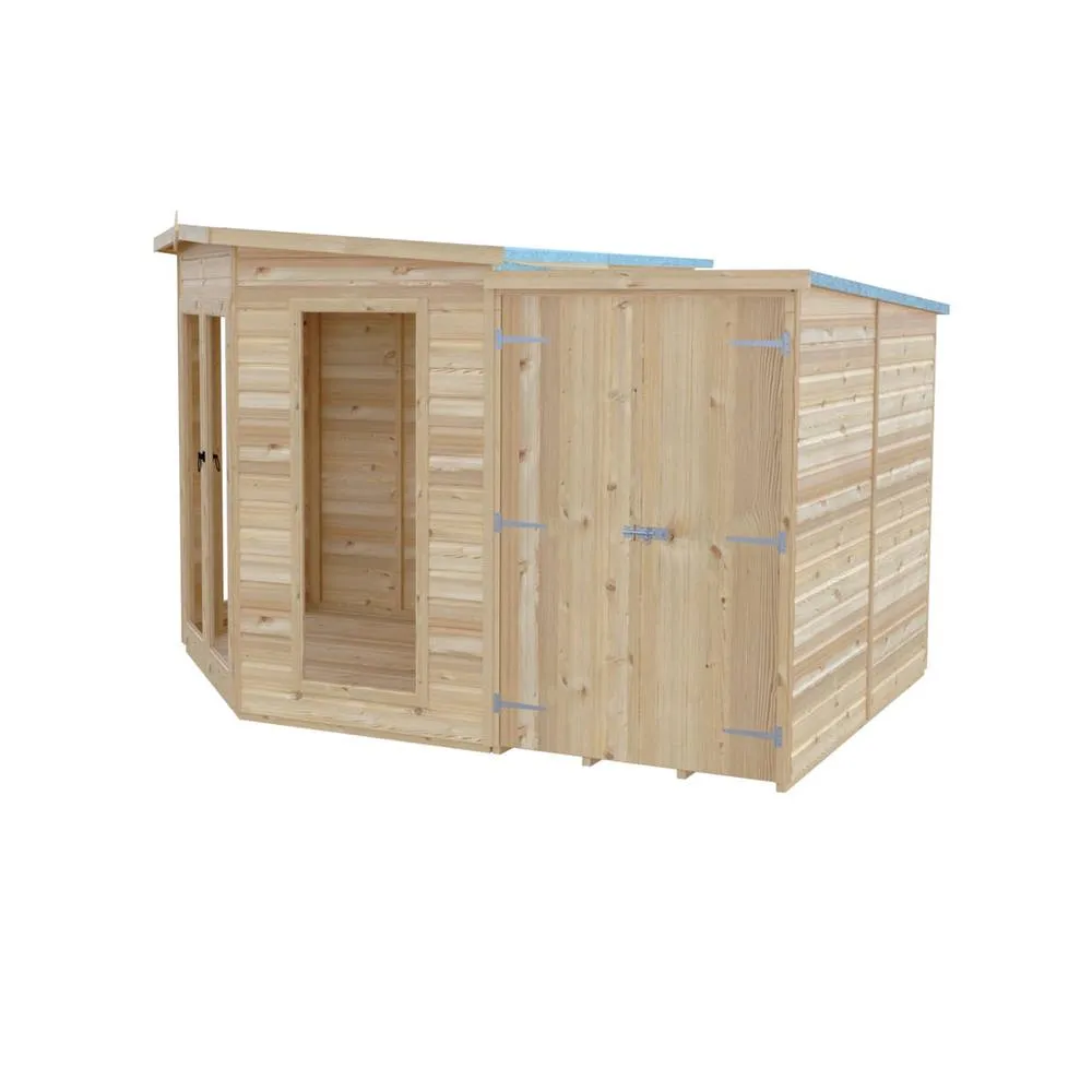 Shires Barclay 8 x 12 Feet with Side Shed - L119 x W224.8 x H190.2 cm in Brown 5