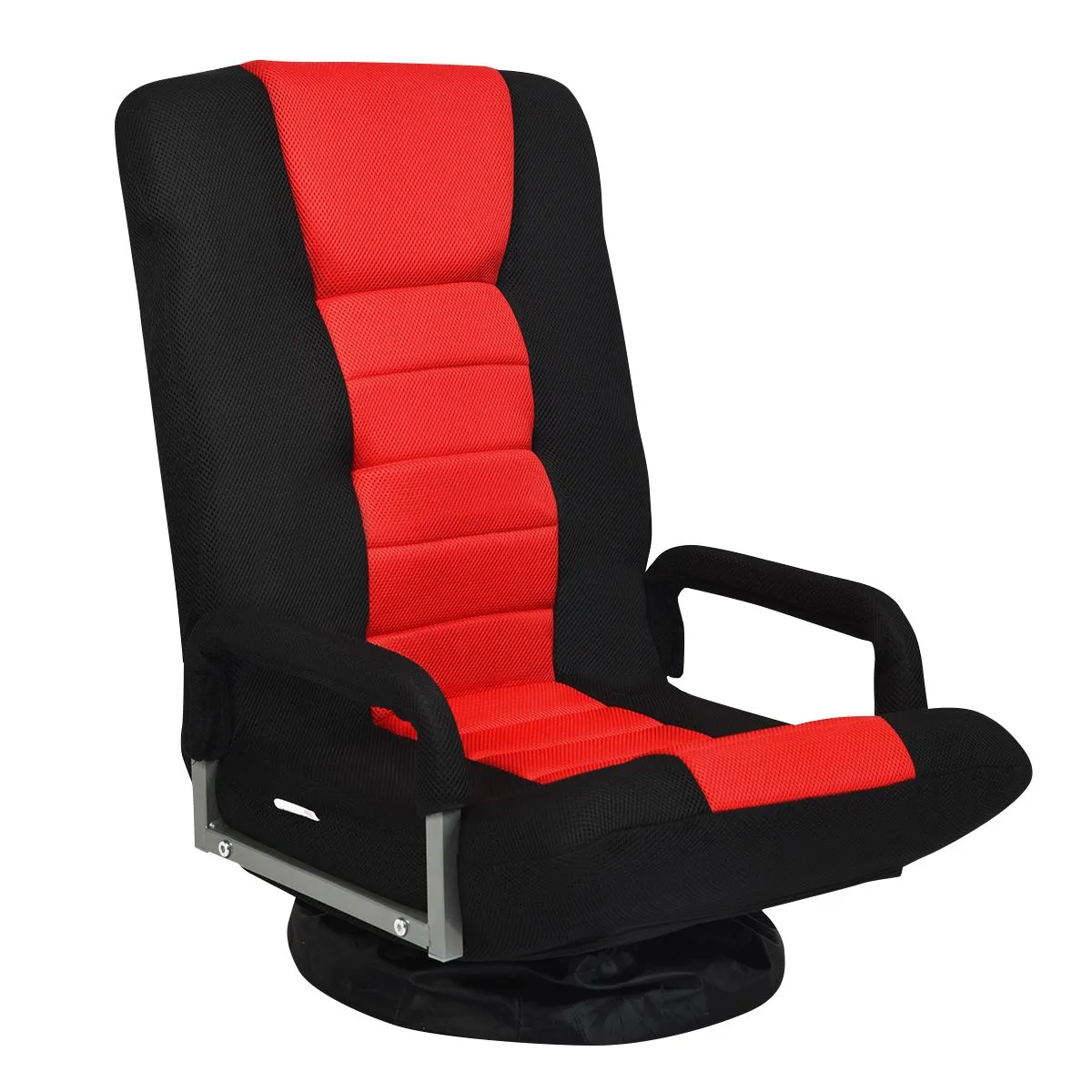 Costway Folding Floor Gaming Chair Adjustable 6-Position Floor Lazy Chair in Red 6