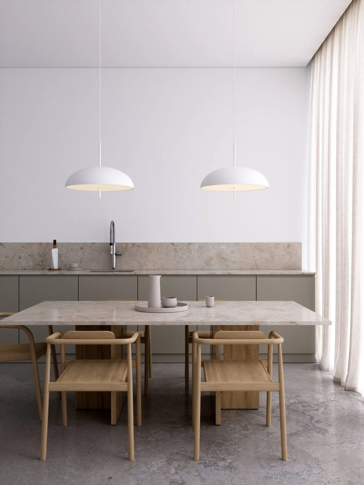Nordlux Versale Pendant Light White Metal Dining Room E27 Mains 50cm 4