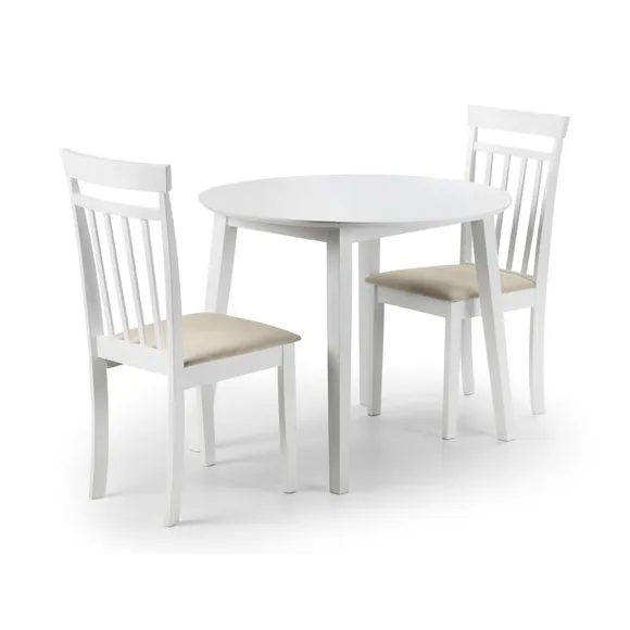 Coast 2-4 Seater Round Drop Leaf Dining Table with 2 Chairs 2