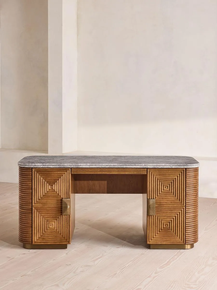 Kingsley Desk, Grey Emperador