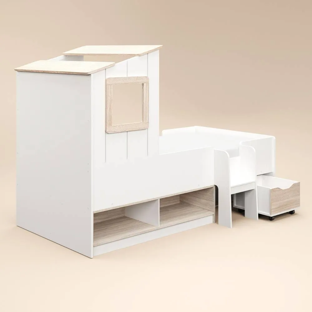 Flair Millie Low Sleeper House Bed with Storage White 4