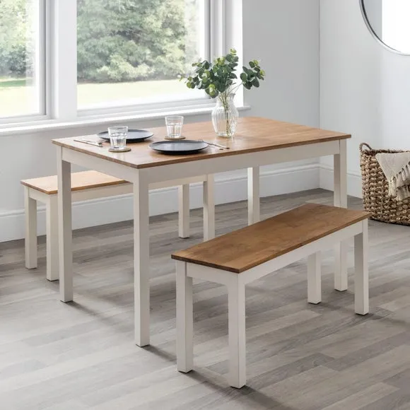 Coxmoor 4 Seater Rectangular Dining Table with 2 Dining Benches
