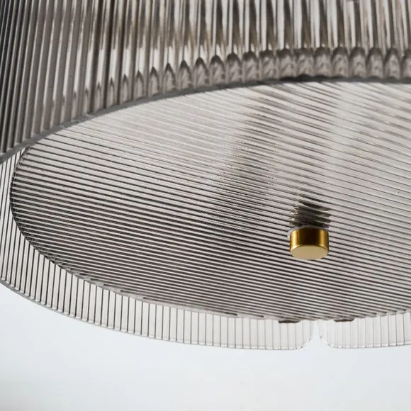 Veneto Ribbed 3 Light Semi Flush Ceiling Light 4