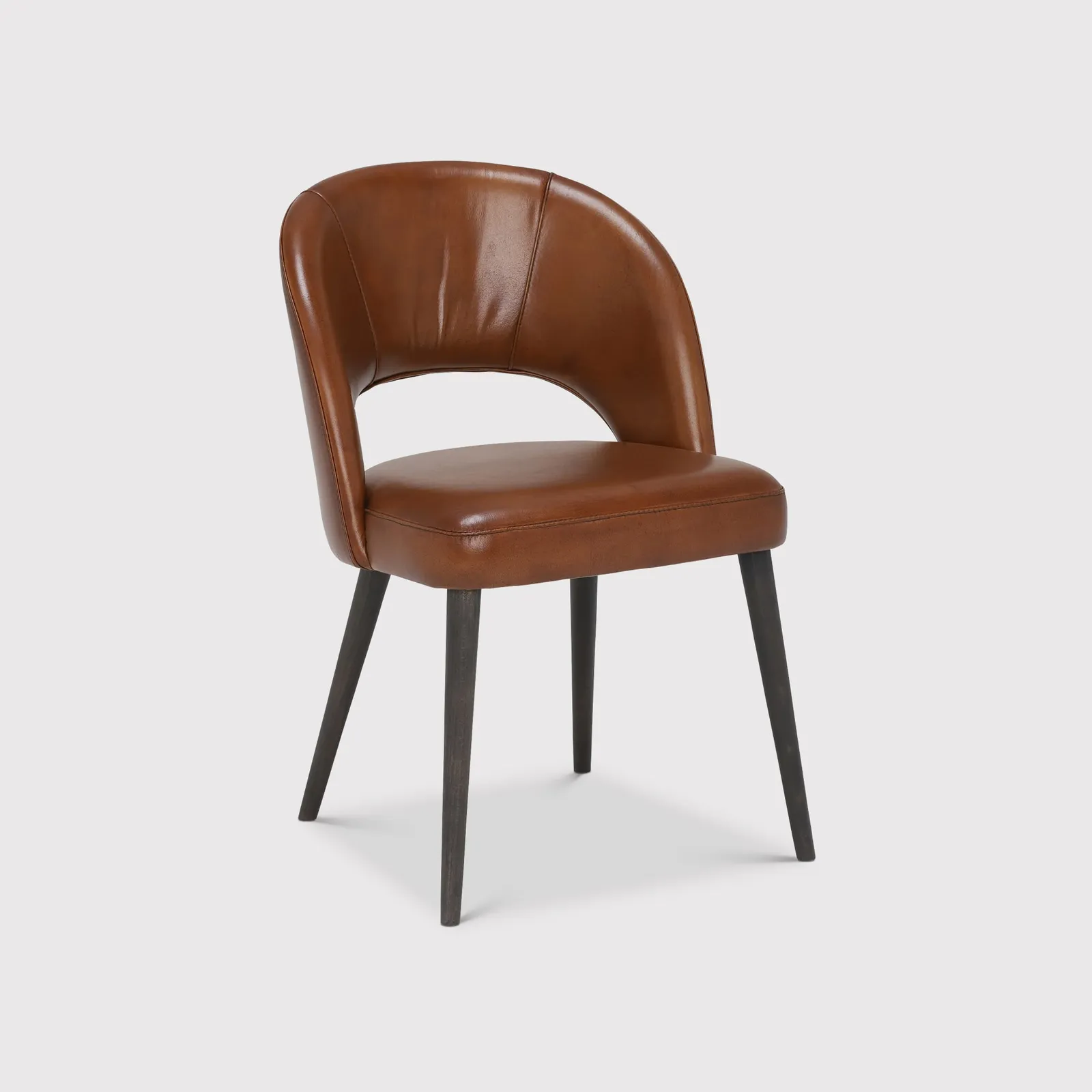 Pure Furniture Beck Dining Chair, Brown Leather | Barker & Stonehouse 2