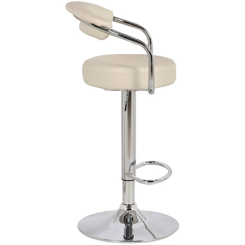 netfurniture Berty Cream Bar Stool Cushioned Padded seat & Back Height Adjustable 3