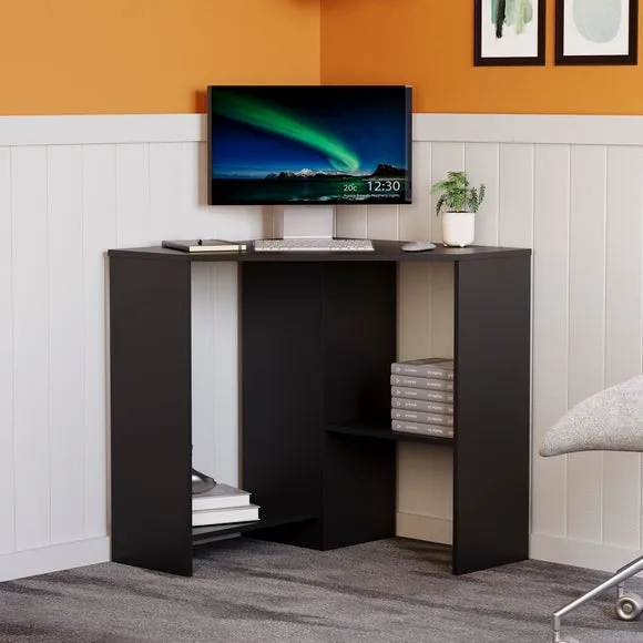 Hetton 2 Shelf Corner Desk 3