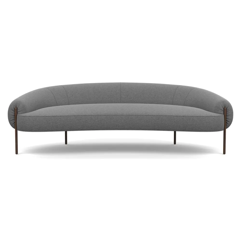 Heal's Isola 3 Seater Sofa St Moritz Wool Light Grey Bronze Feet 1
