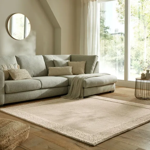 Pebble Wool Border Square Rug
