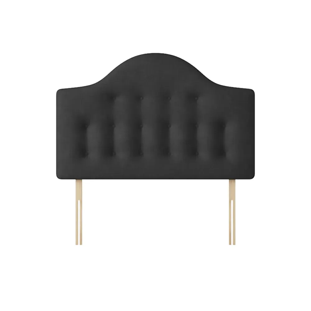Victor - Small Single - Buttoned Headboard - Dark Grey - Charcoal - Fabric - 2ft6 - Happy Beds 1