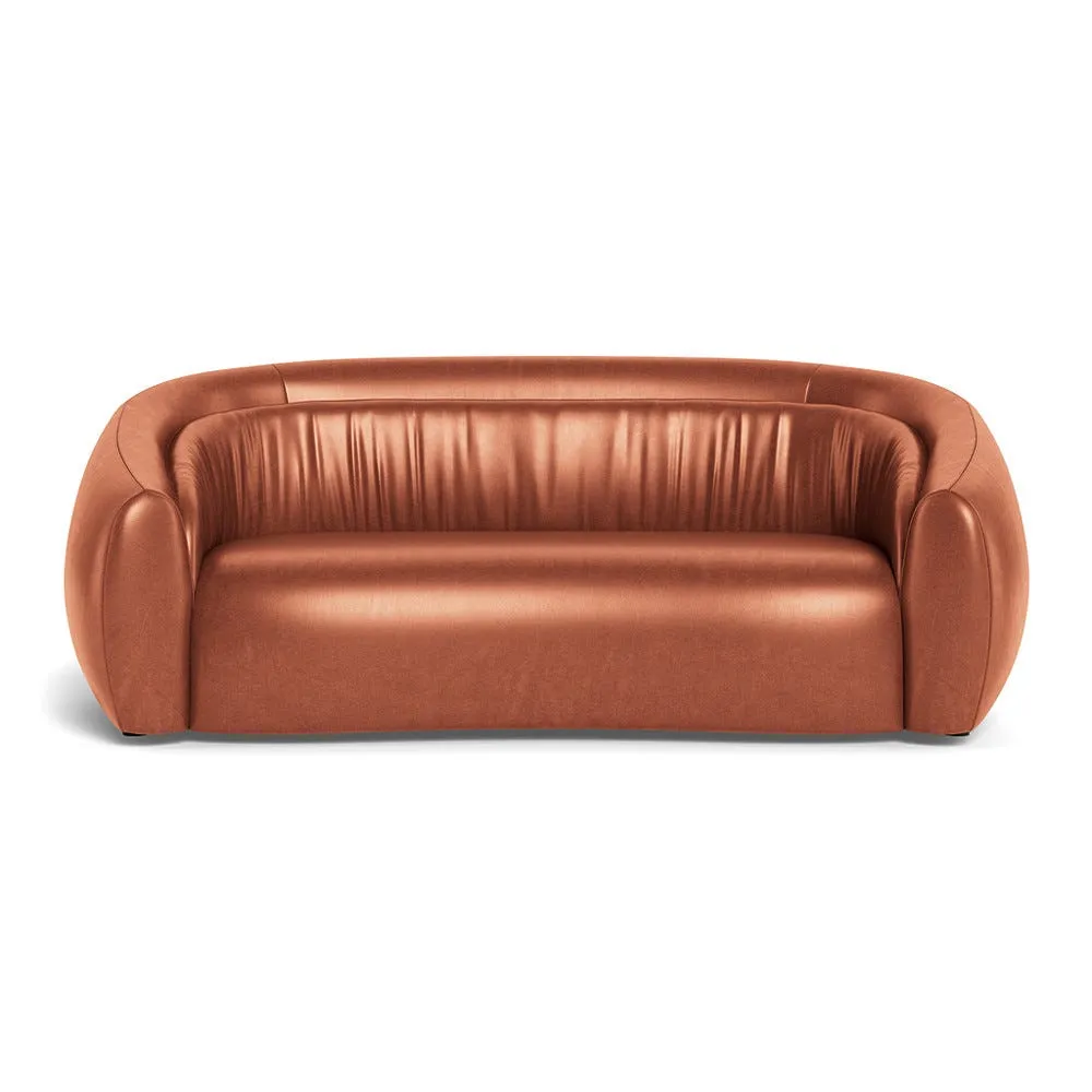 Heal's Flora 3 Seater Sofa Stonewash Leather Light Brown 1
