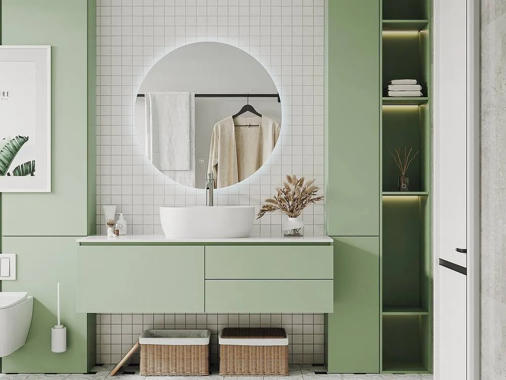 Vente-unique Oval Frameless Anti-Mist LED Bathroom Mirror - D90 Cm - ROMULA in Clear 4