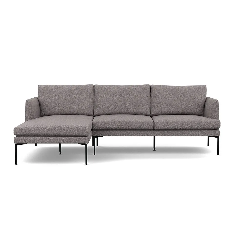 Heal's Matera Left Hand Facing Chaise Sofa Loop Boucle Granite Black Feet 1