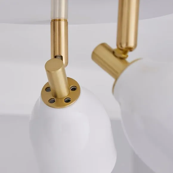 Clio 3 Light White Semi Flush Spotlight 4