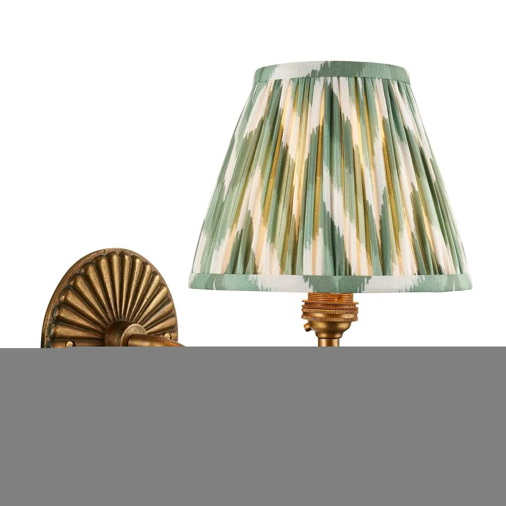 Netlighting Dahlia Curve & Zigzag 16cm Wall Lamp Antique Brass Cotswold Green in Gold