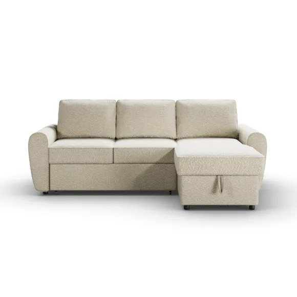 Layton Boucle Corner Trundle Storage Sofa Bed 6
