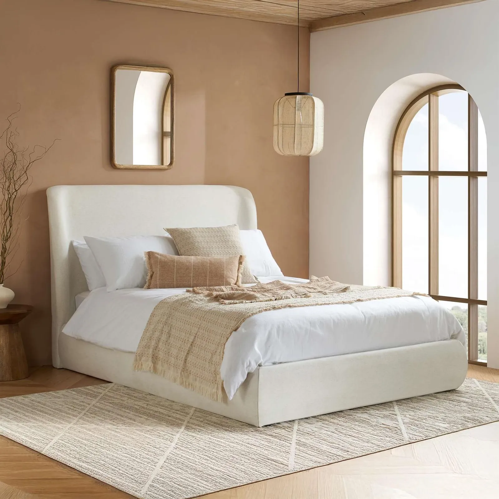 Birlea Lanis Ottoman Cream Linen Fabric King Size Bed Frame 2