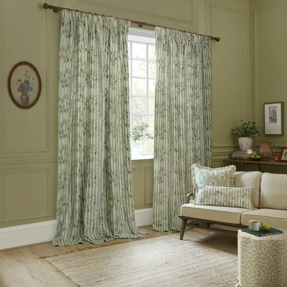 Sanderson Chinese Lantern Pencil Pleat Curtains 2