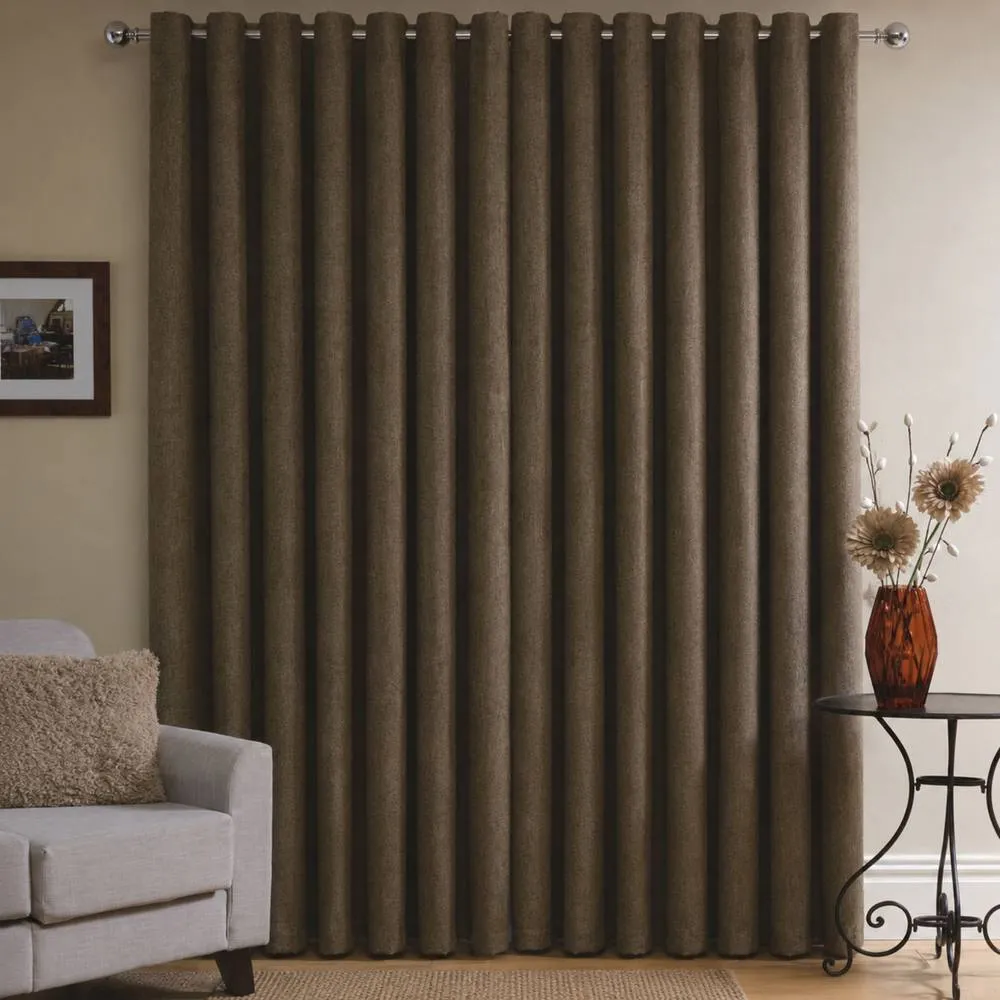 Smart Living Herringbone Eyelet Ring Top Ready Made Window Curtain - 2 Panels in Natural 2