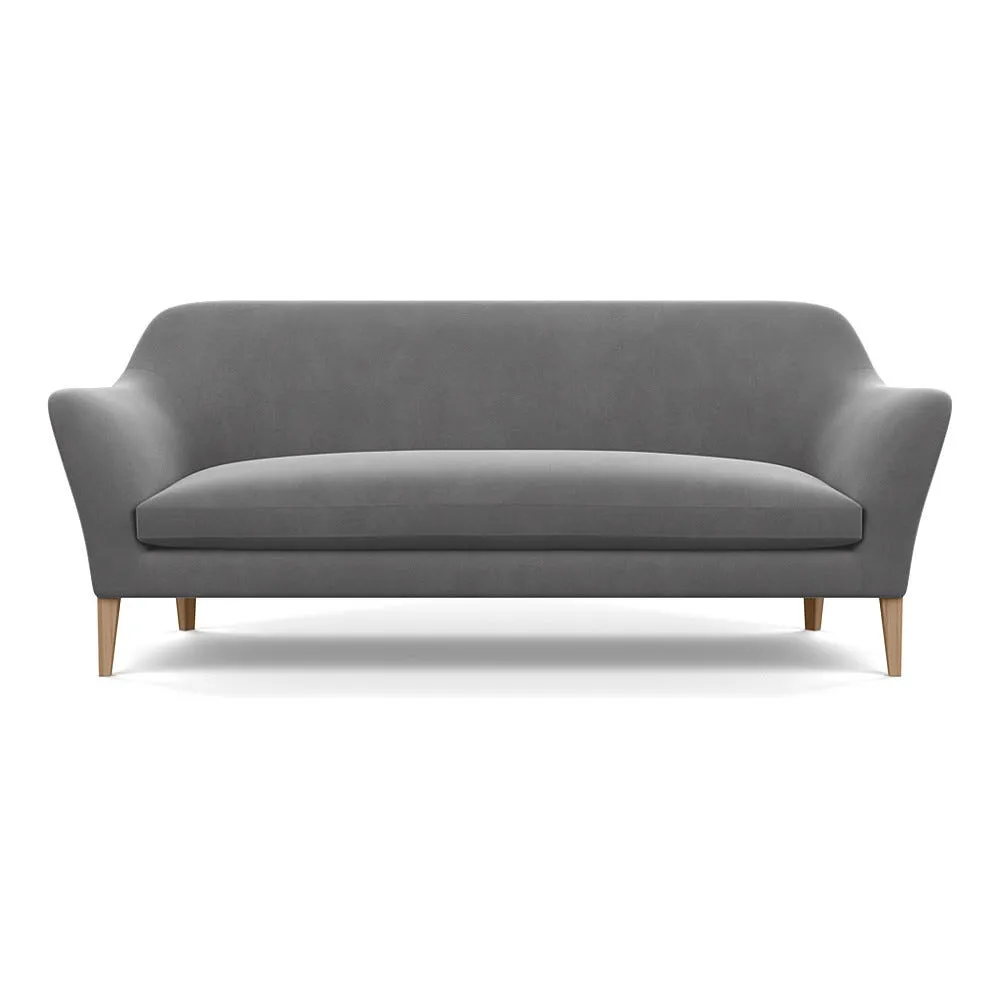 Heal's Wallis 4 Seater Sofa Smart Velvet Mercury Stained Oak Feet