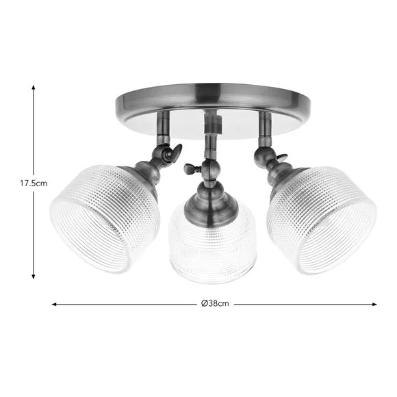 Amesbury Industrial 3 Light Adjustable Spotlight 6