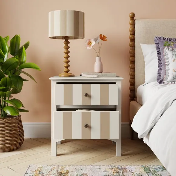 Beatrice Wide 2 Drawer Bedside Table 2