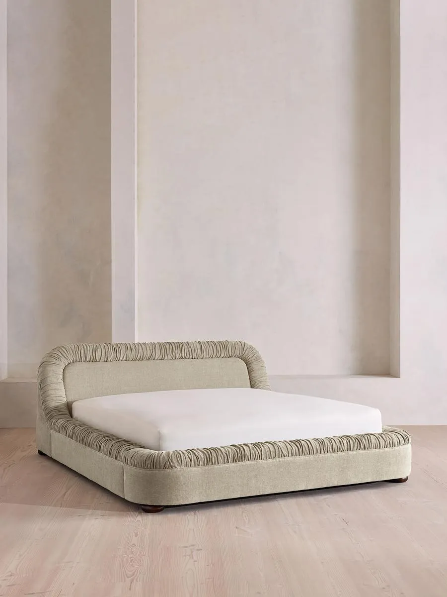 Vara Bed, King, Linen Chenille, Stone