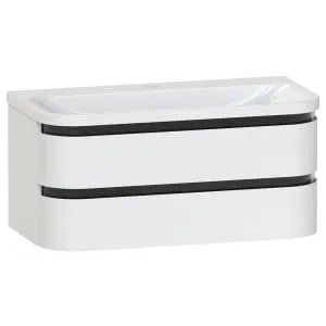 Duarti by Calypso Berrington White Sheen Vanity with Whitley Basin - 1000mm