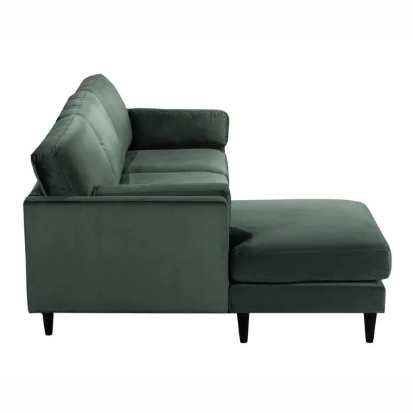 Sheldon Velvet Left Hand Corner Chaise Sofa 4