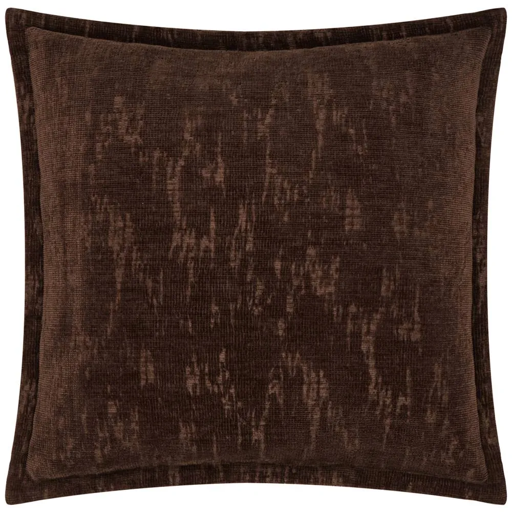 Paoletti Aurelio Chenille Jacquard Cushion in Chocolate 2