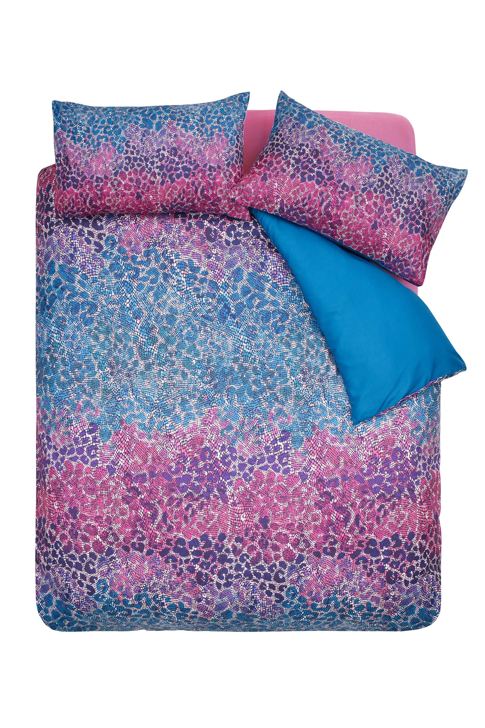 Catherine Lansfield 'Satin Animal Print' Duvet Cover Set in Teal 4