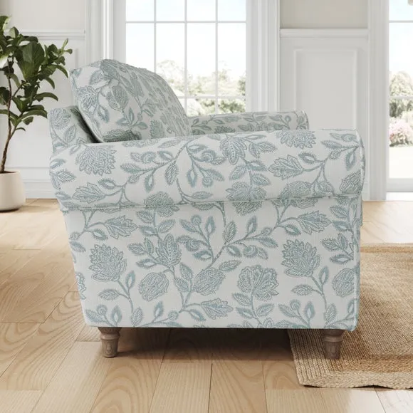 Flori Woven Floral Fabric 2 Seater Sofa 2