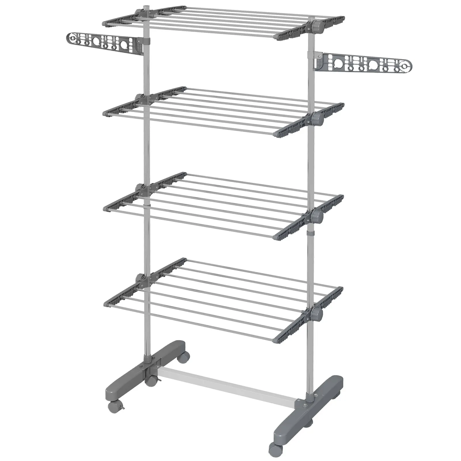 HOMCOM Large Clothes Airer Stainless Steel Clothes Drying Rack in Grey 2