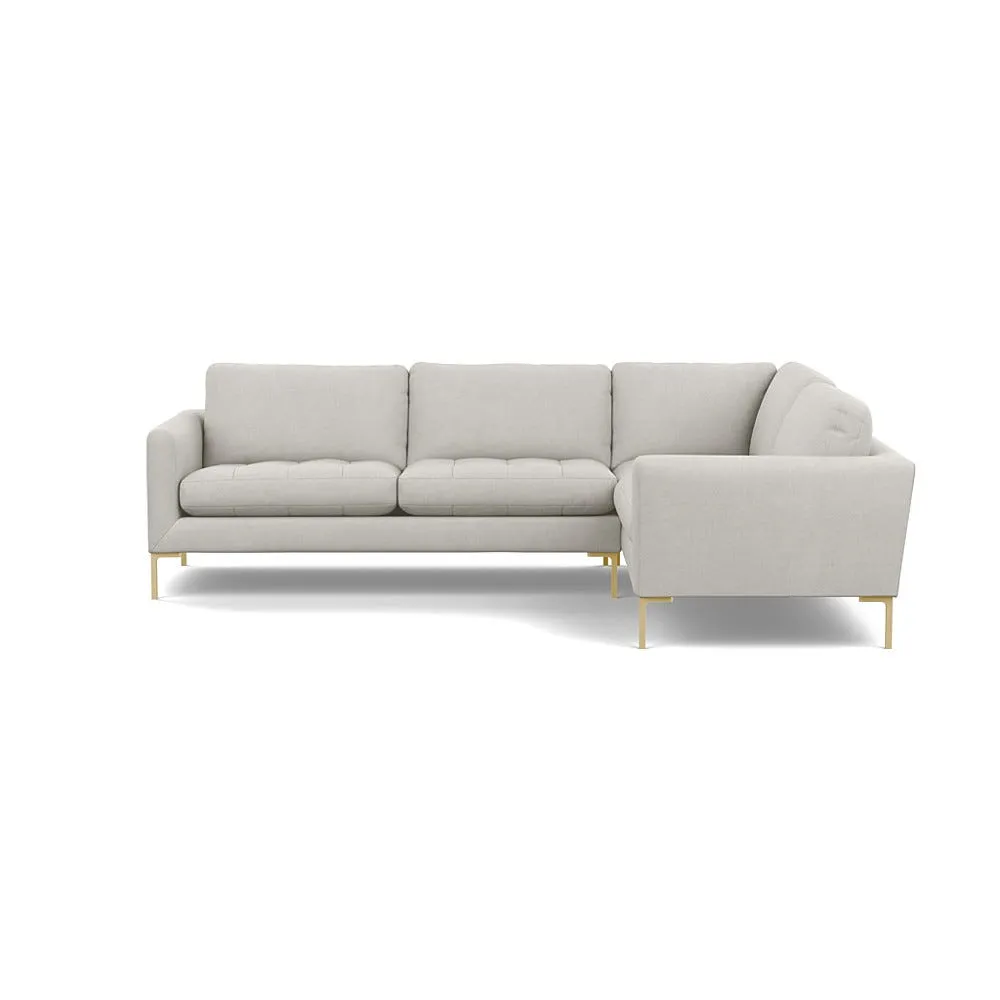 Heal's Eton Right Hand Facing Corner Sofa Capelo Linen-Cotton Sea Salt Brass Feet 1
