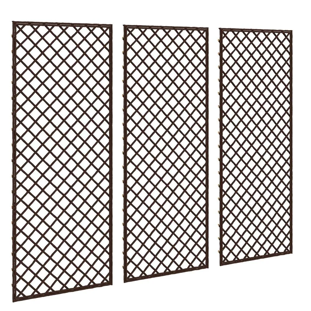 OUTSUNNY Garden Trellis, Decorative Trellis Panels for Climbing, Natural