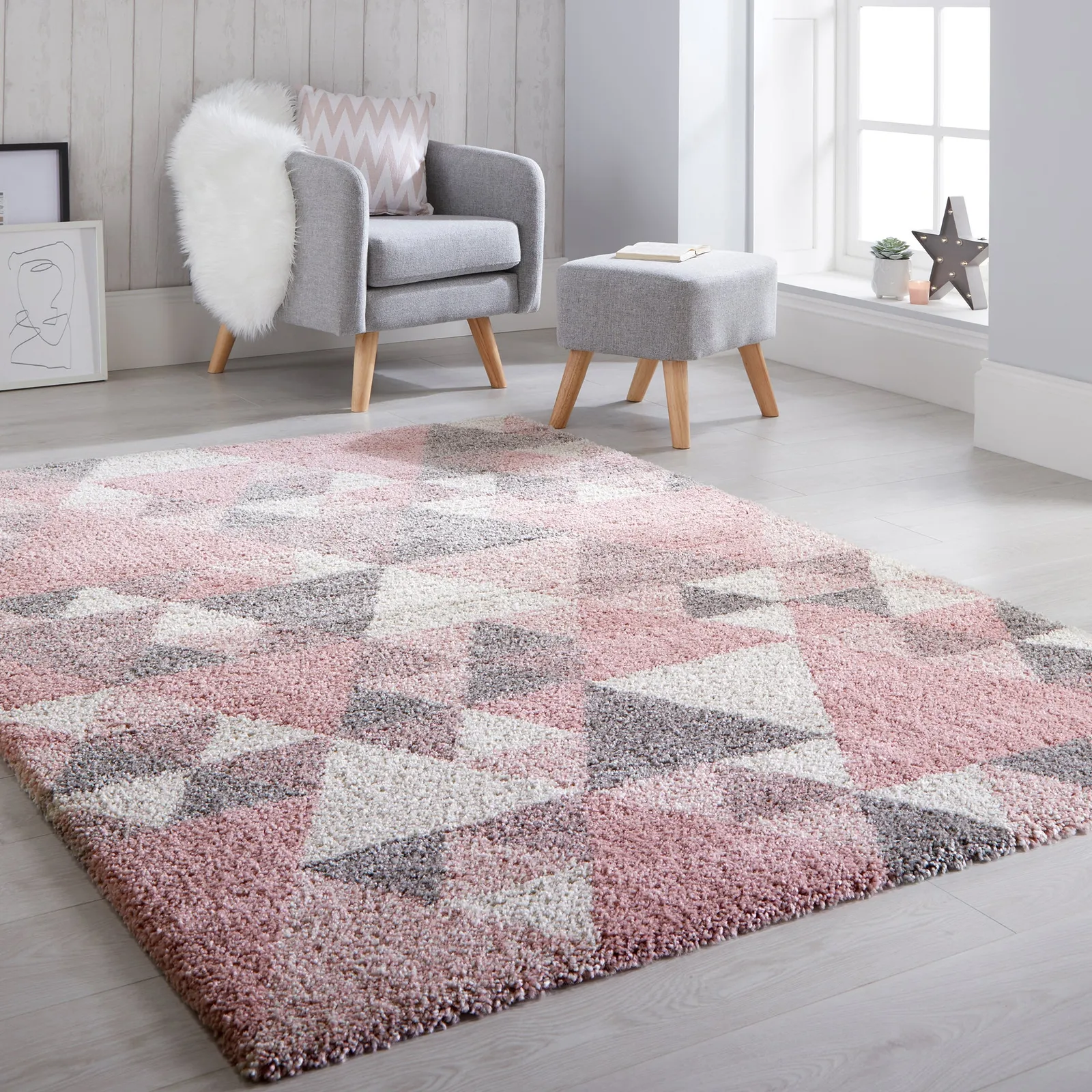 Nuru Berber Rug Nuru Pink Cream Grey